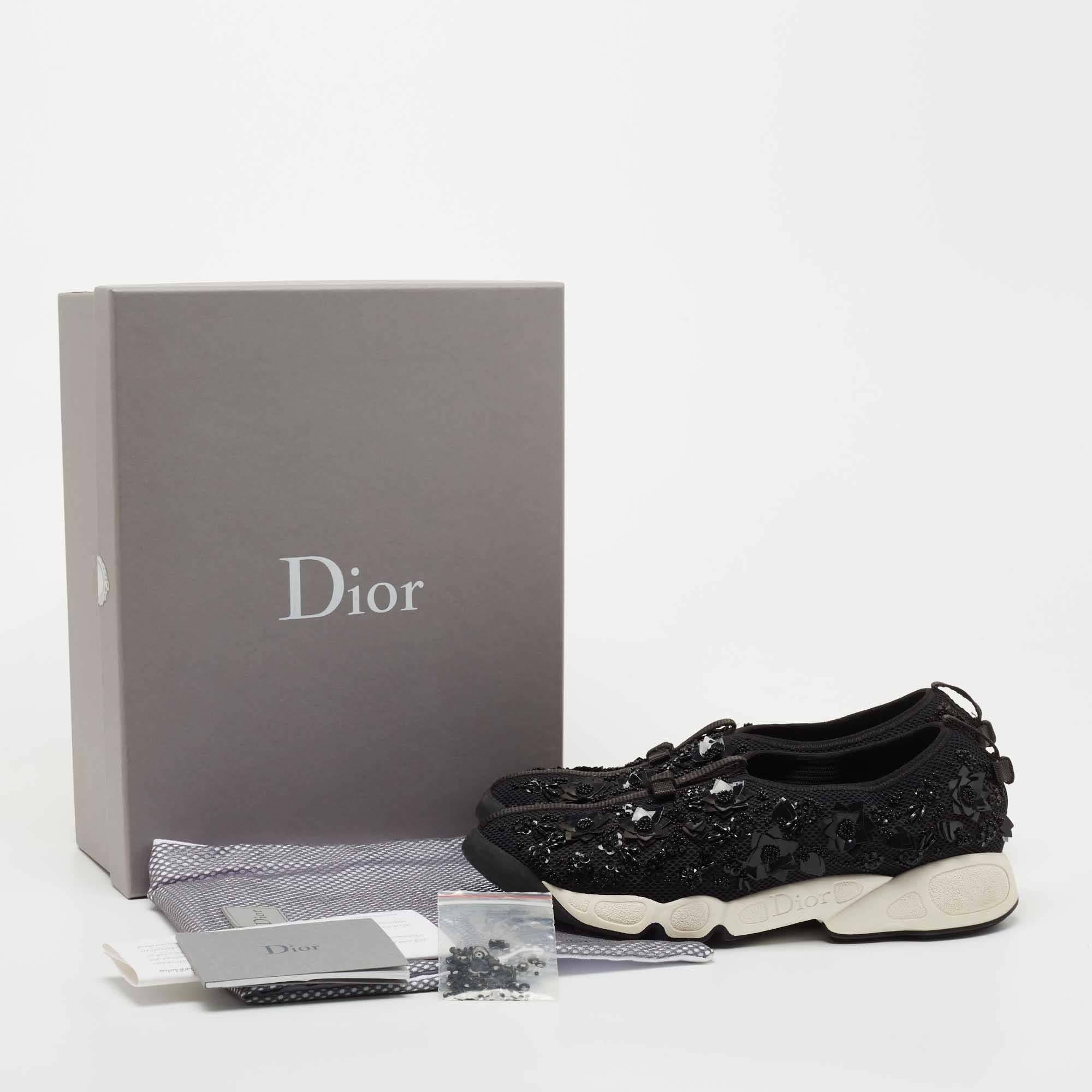 Dior Black Mesh Fusion Low Top Sneakers Size 39 4