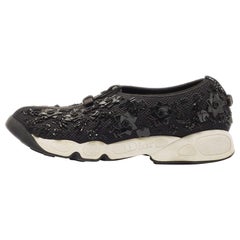 Dior Black Mesh Fusion Low Top Sneakers Size 39.5