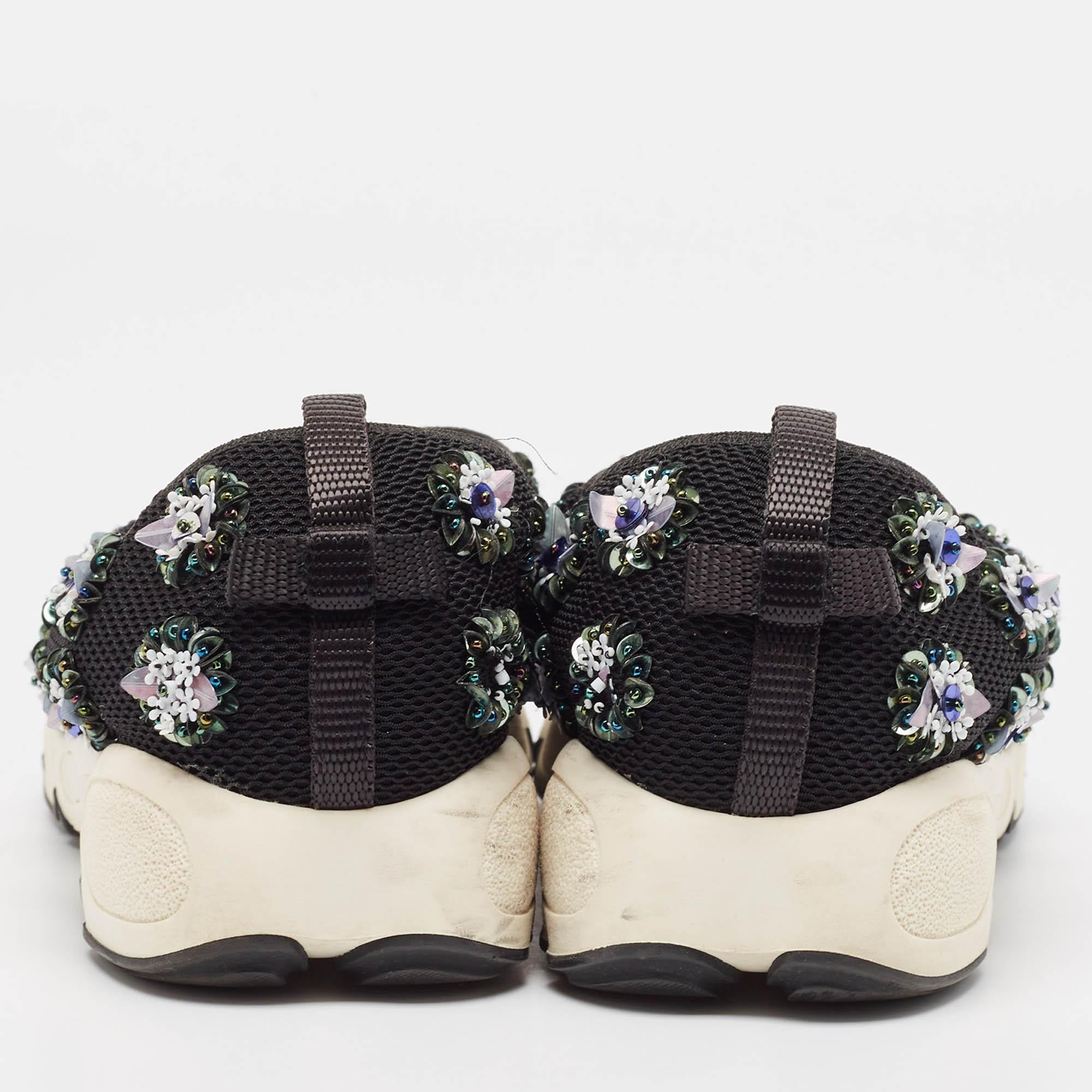 Dior Schwarz Mesh Fusion Slip On Turnschuhe Größe 38.5 im Angebot 1
