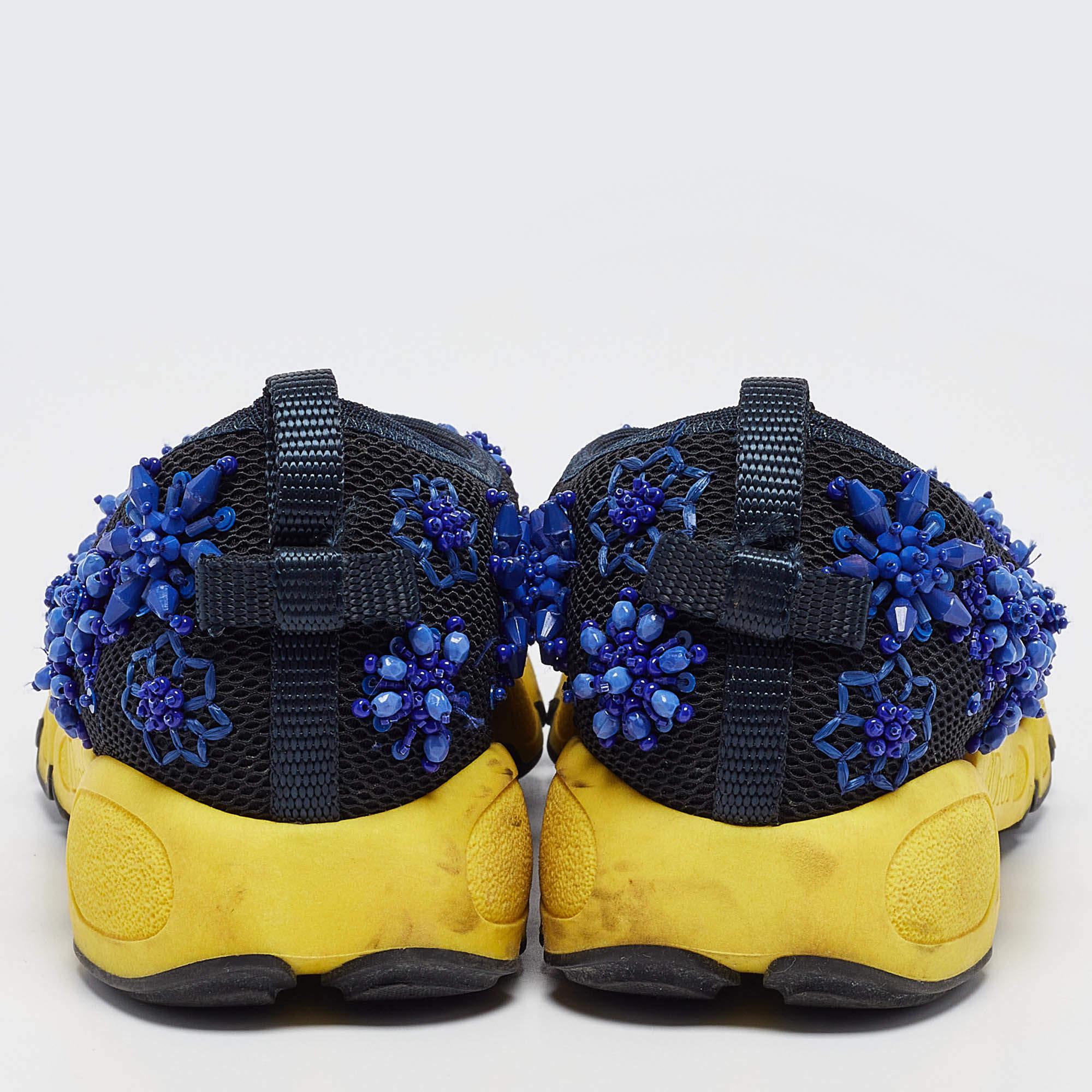 Dior - Baskets Fusion en maille noire, taille 36.5 Pour femmes en vente