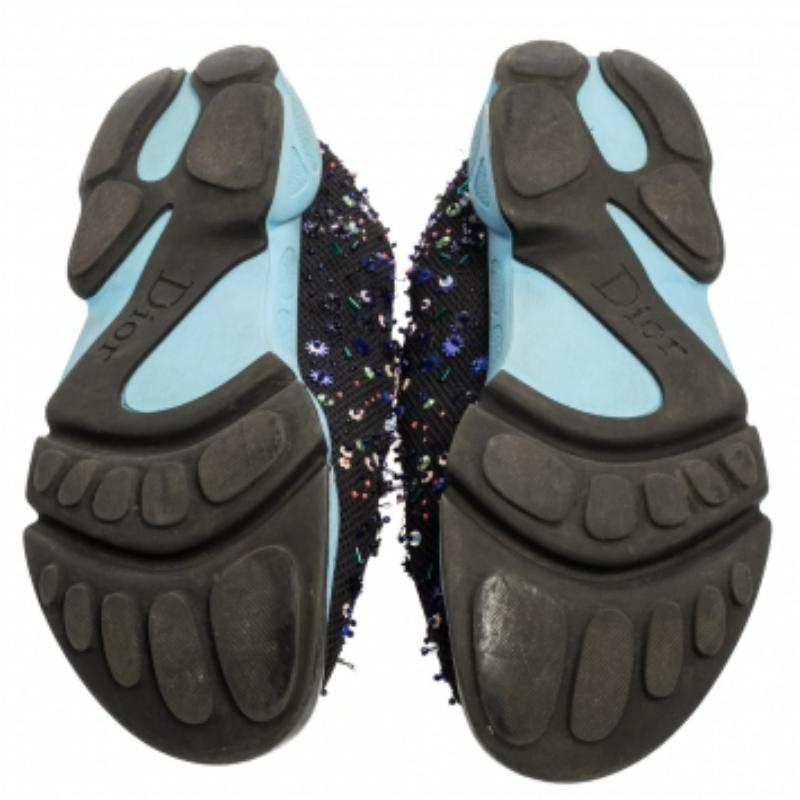 Women's Dior Black Mesh Fusion Sneakers Size 37.5 For Sale