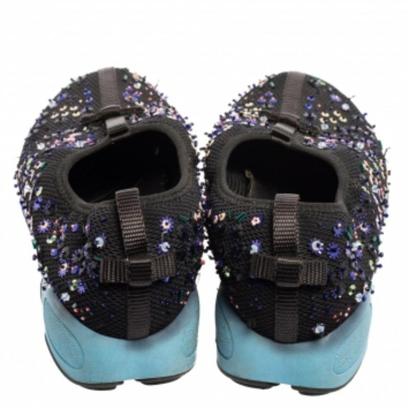 Dior Black Mesh Fusion Sneakers Size 37.5 For Sale 2
