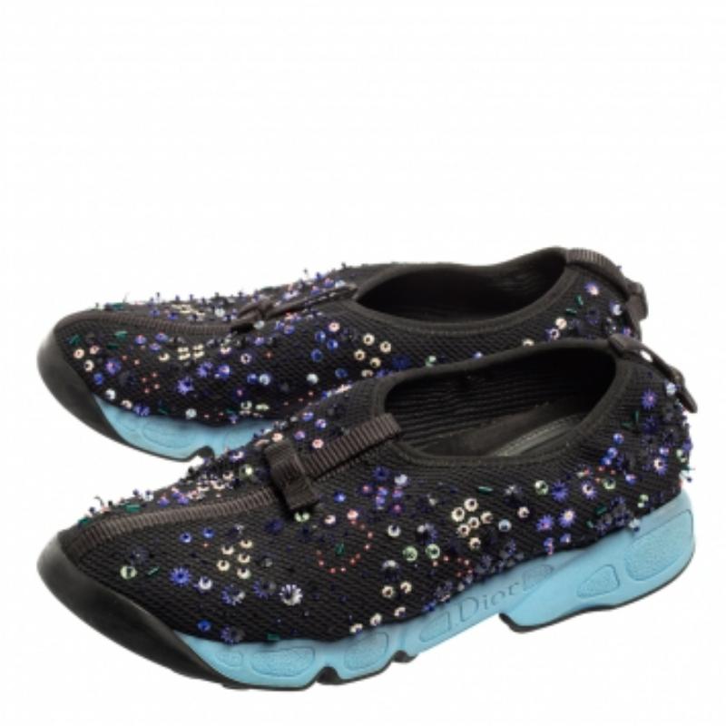 Dior Black Mesh Fusion Sneakers Size 37.5 For Sale 3