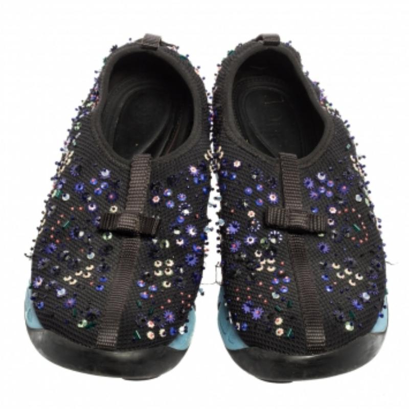 Dior Black Mesh Fusion Sneakers Size 37.5 For Sale 4