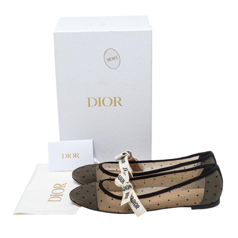 Dior Black Mesh Miss J'Adior Ballet Flats Size 41 1
