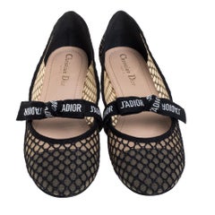 Dior Black Mesh Miss J'Adior Flats Size 41