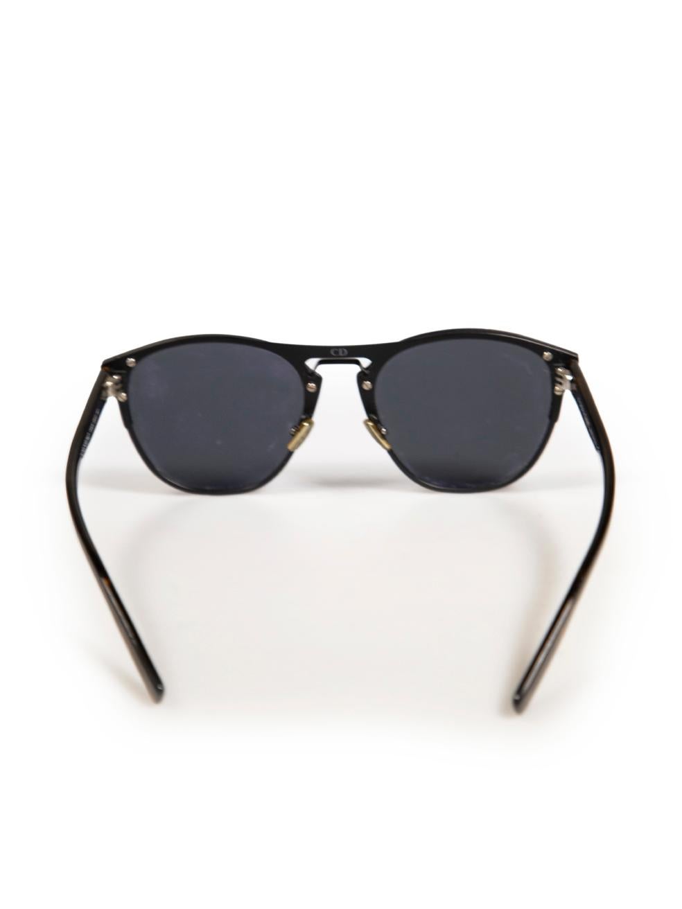Dior Black Metal Diorchrono Sunglasses In Excellent Condition For Sale In London, GB