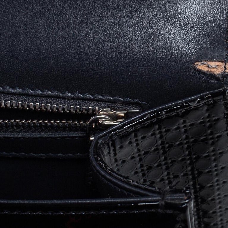 Dior Black Micro Cannage Patent Leather Medium Diorama Shoulder Bag 8