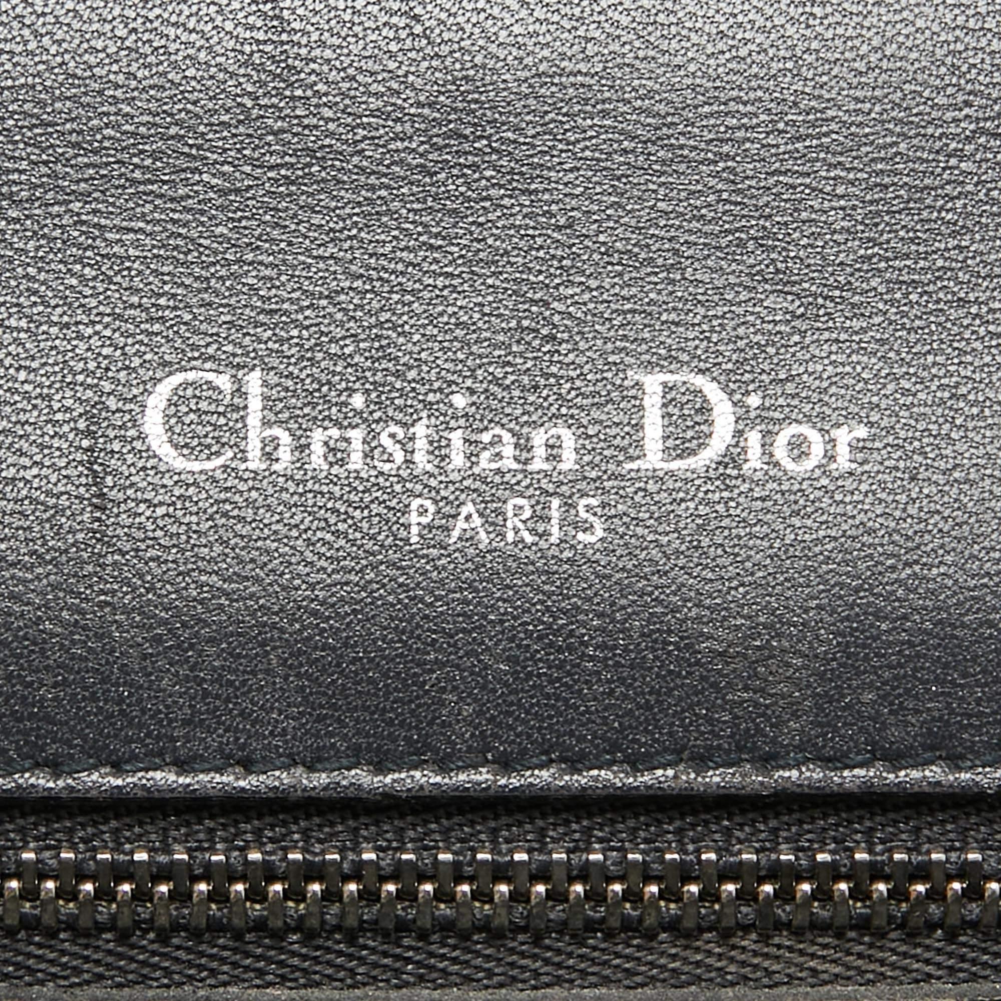 Dior Black Microcannage Patent Leather Medium Diorama Flap Shoulder Bag en vente 2