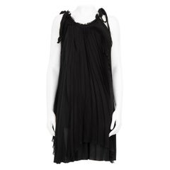 Dior Black Midi Pleated Dress Size S