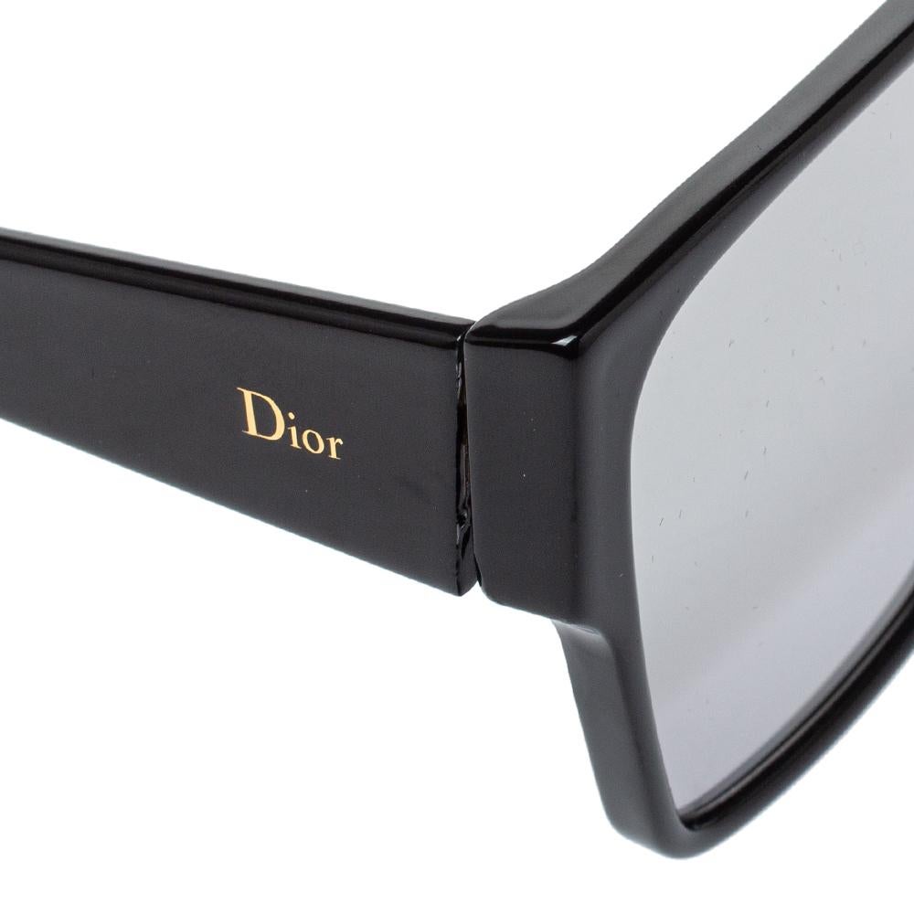 Dior Black Mirror Dior Hit Square Sunglasses In Good Condition In Dubai, Al Qouz 2