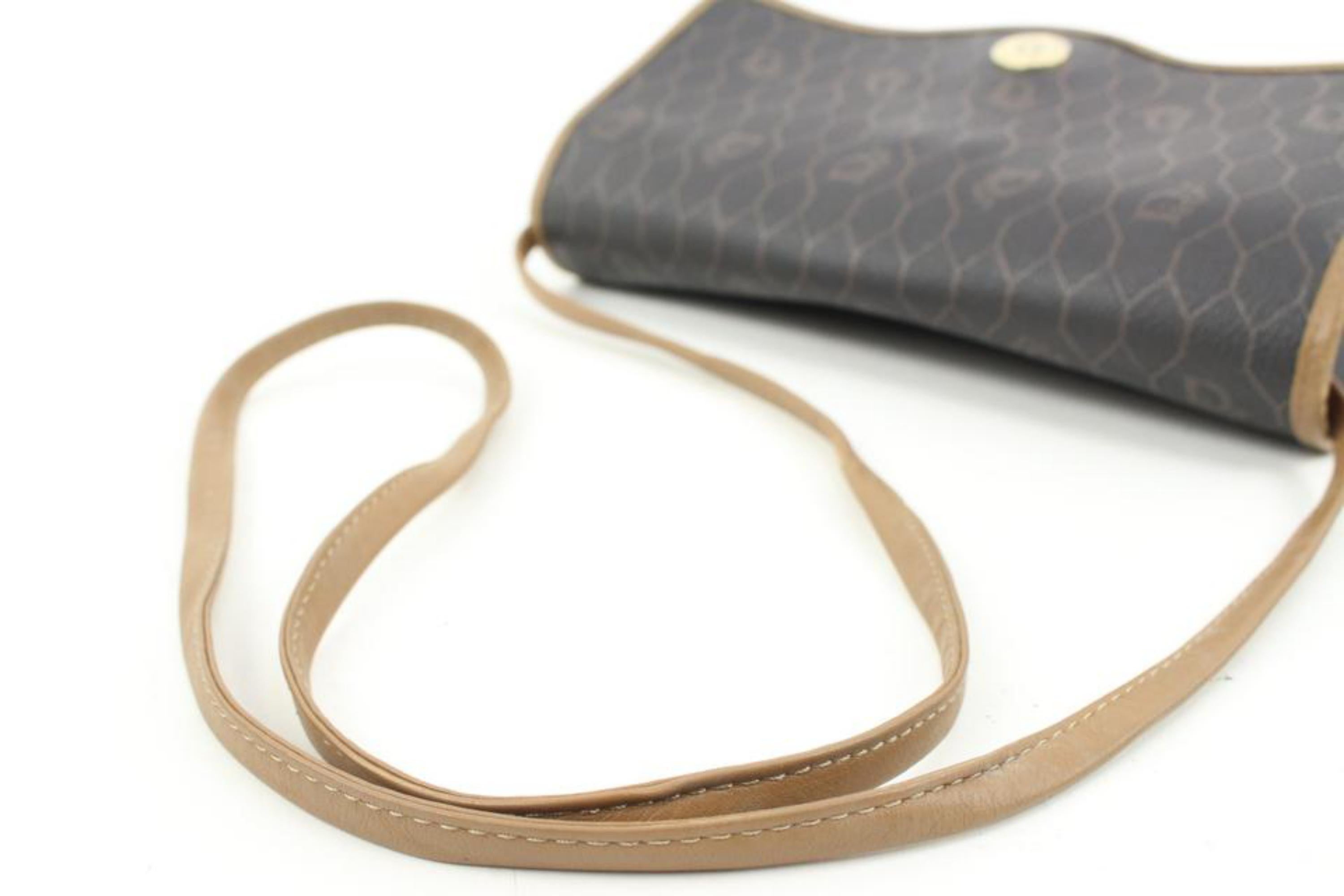 Women's Dior Black Monogram Trotter Honeycomb Crossbody Flap Bag 14d131s