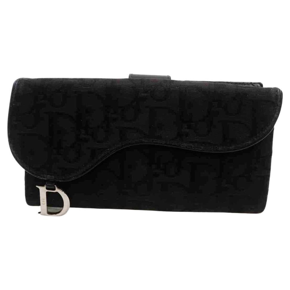 Dior Black Monogram Trotter Saddle Long Flap 860067 Wallet