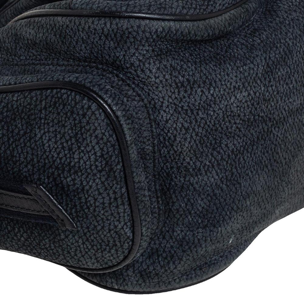 Dior Black/Navy Blue Nubuck and Leather Multi Pocket Shoulder Bag 3
