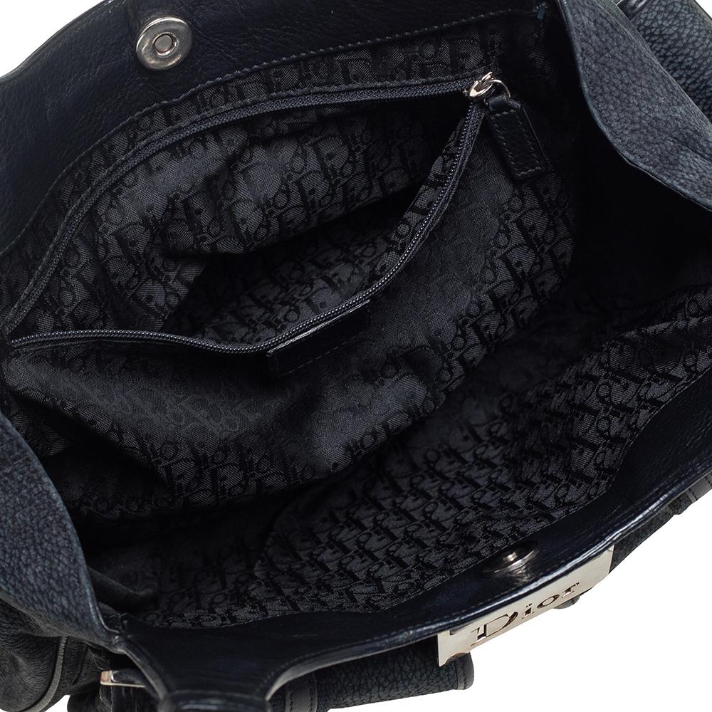 Dior Black/Navy Blue Nubuck and Leather Multi Pocket Shoulder Bag 4
