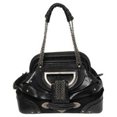 Dior Black Nubuck and Leather Jeanne Frame Satchel