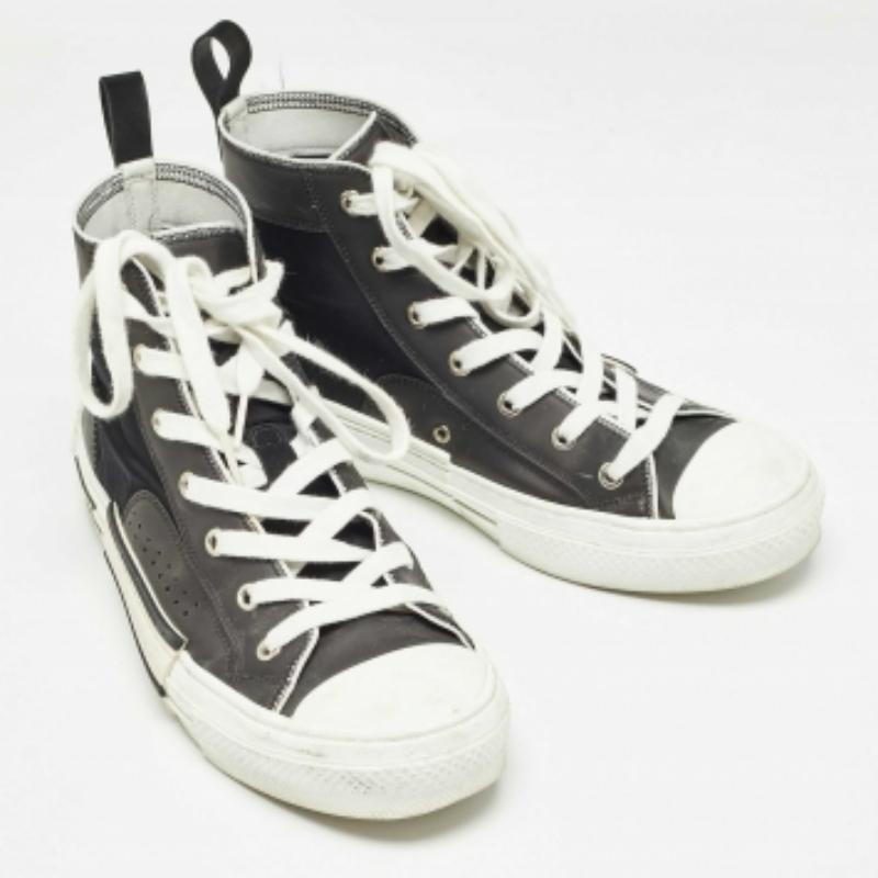 Nero Dior - Sneakers alte B23 in nylon e pelle nera - misura 40,5 in vendita