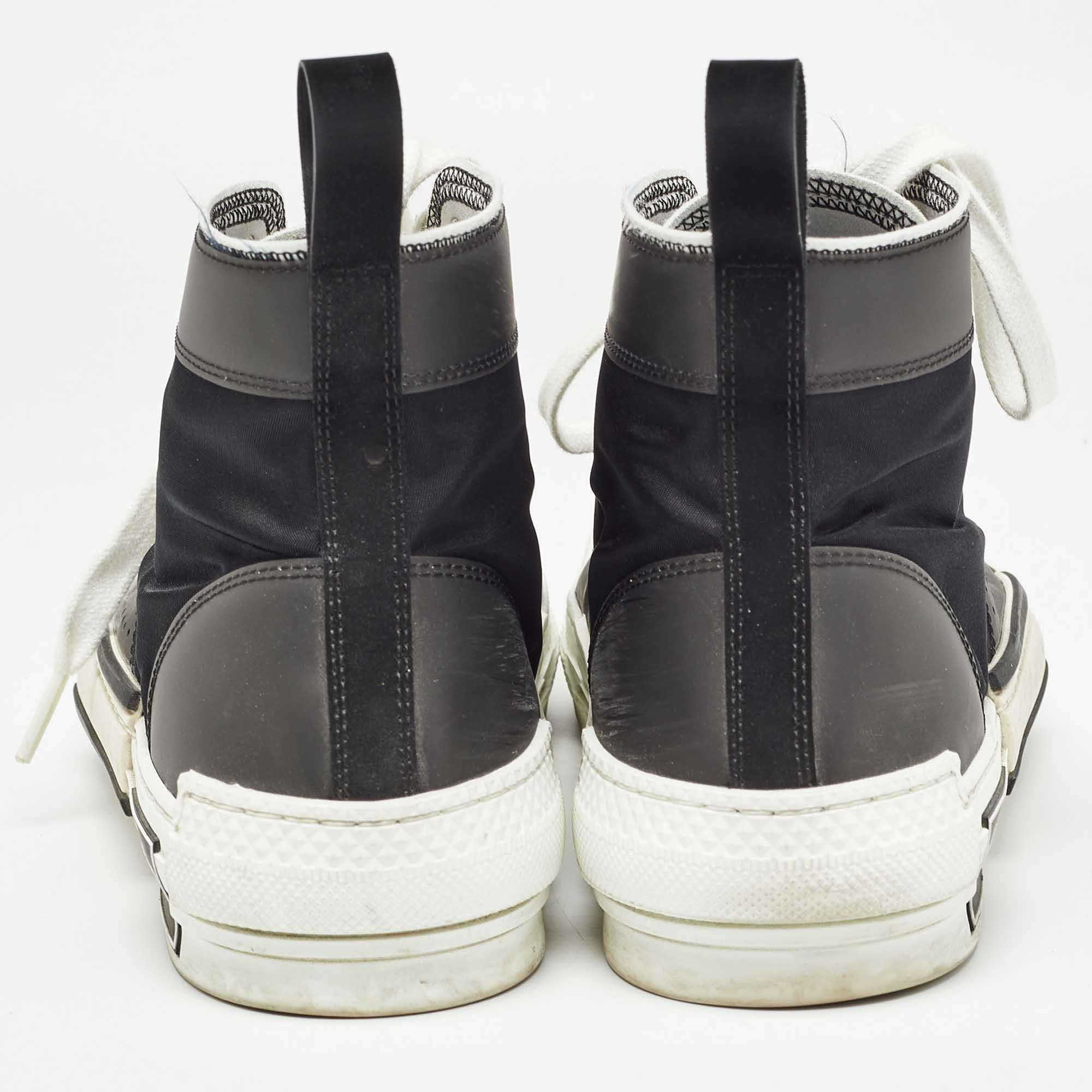 Dior Black Nylon and Leather B23 High Top Sneakers Size 40.5 1