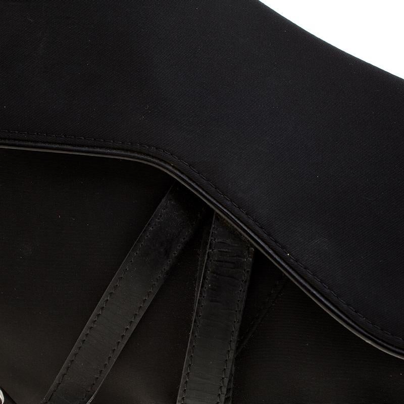 Dior Black Nylon and Patent Leather Saddle Bag 6