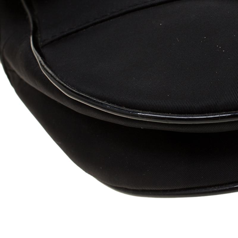 Dior Black Nylon and Patent Leather Saddle Bag 8