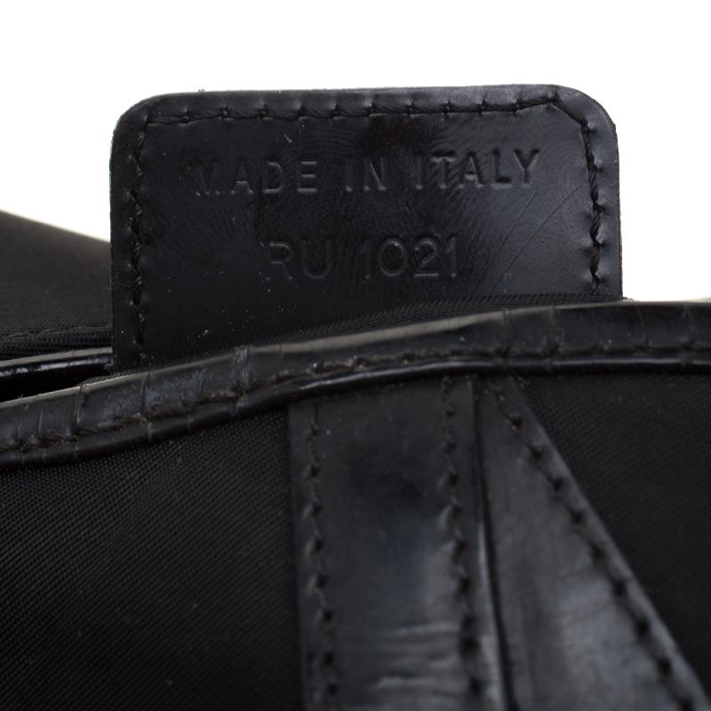 Dior Black Nylon and Patent Leather Saddle Bag 2