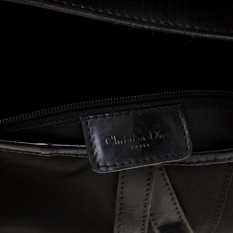 Dior Black Nylon and Patent Leather Saddle Bag 3