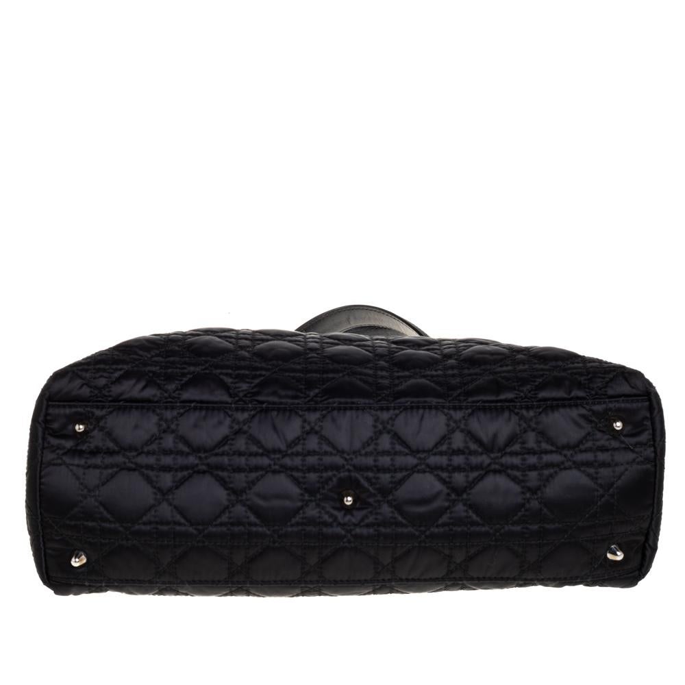 Dior Schwarz Nylon Cannage Gesteppt Charming Lock Flap Umhängetasche 7