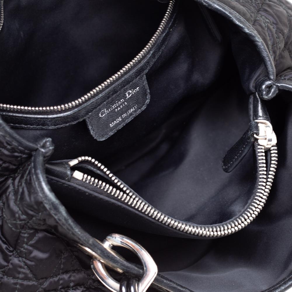 Dior Schwarz Nylon Cannage Gesteppt Charming Lock Flap Umhängetasche 1