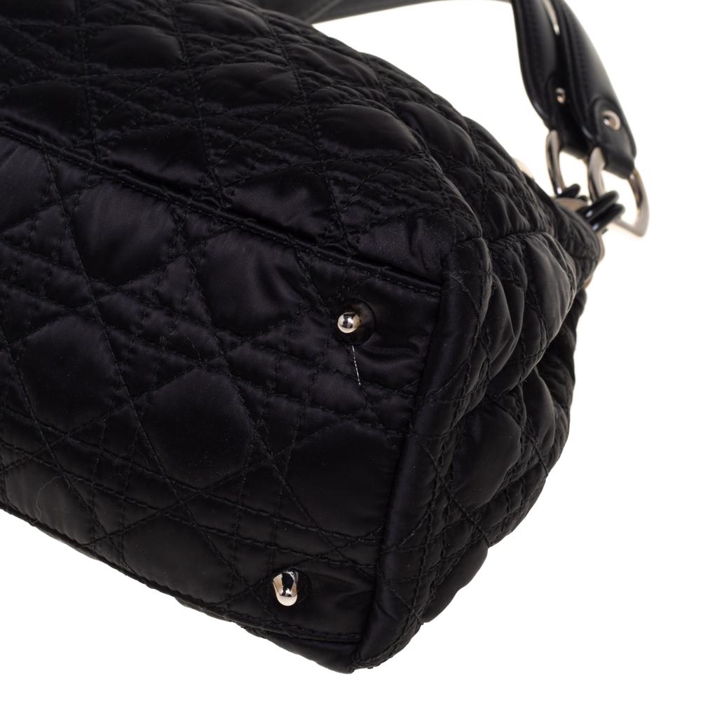 Dior Schwarz Nylon Cannage Gesteppt Charming Lock Flap Umhängetasche 4