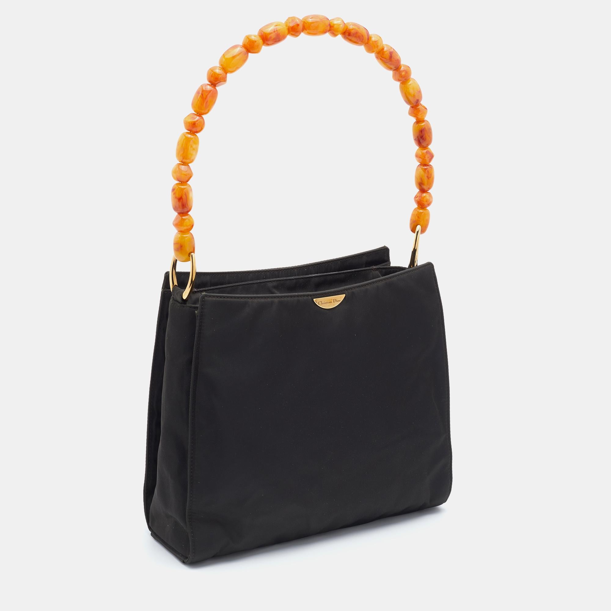 Women's Dior Black Nylon Malice Shoulder Bag