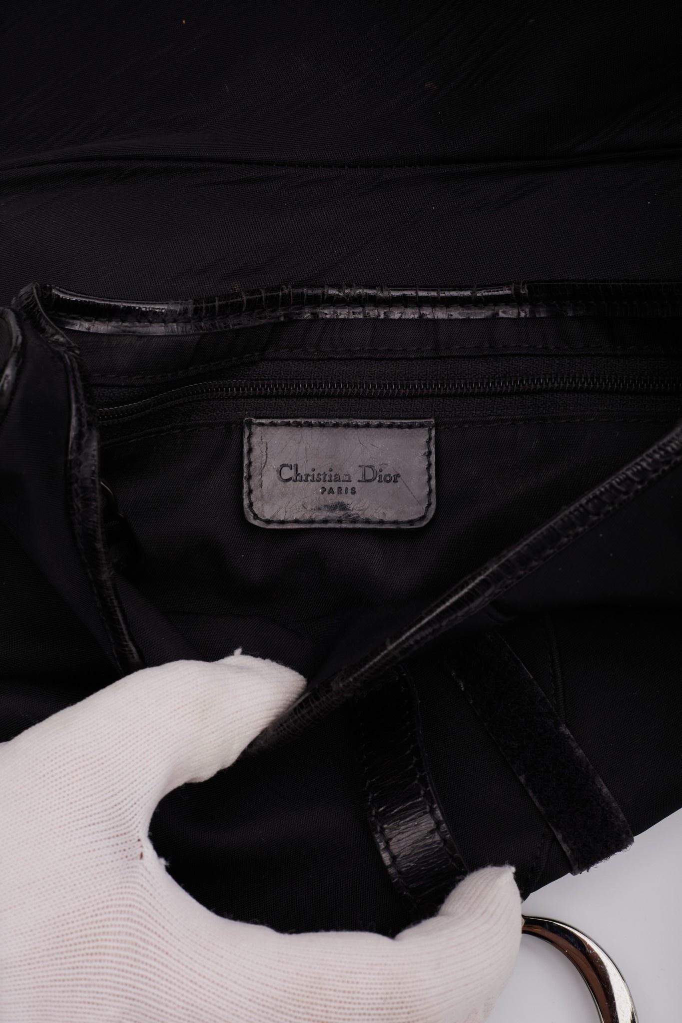 Dior Black Nylon Saddle Bag For Sale 6