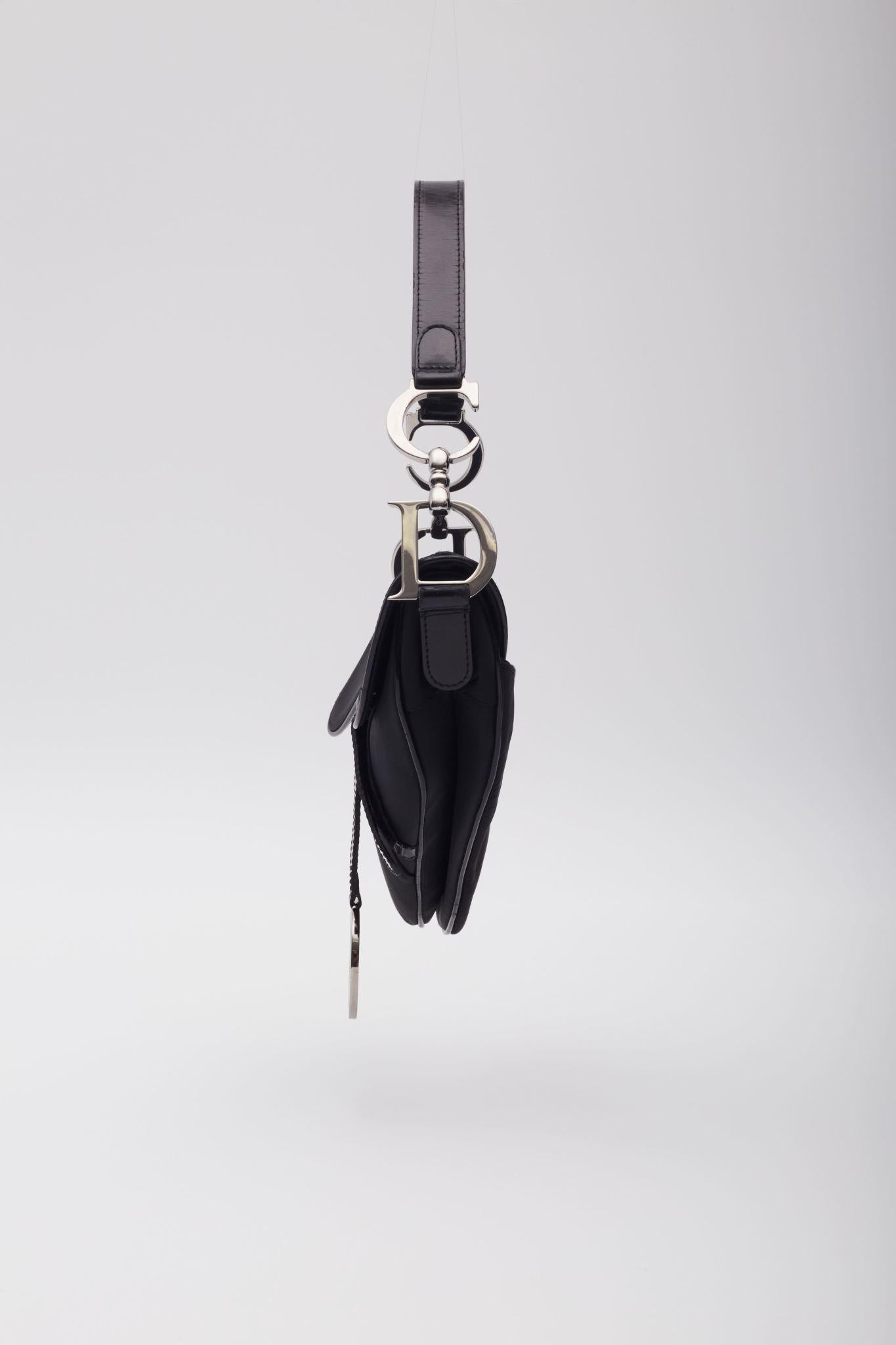 Dior Black Nylon Saddle Bag For Sale 1