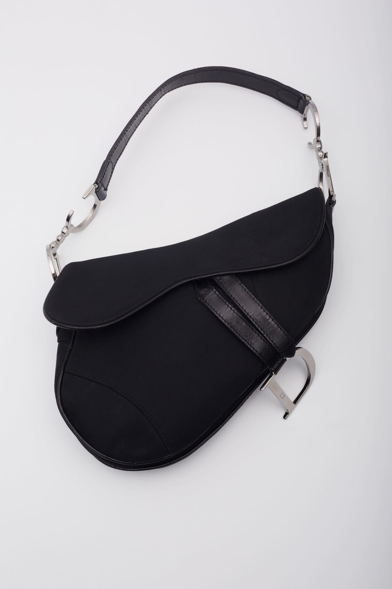 Dior Black Nylon Saddle Bag For Sale 3