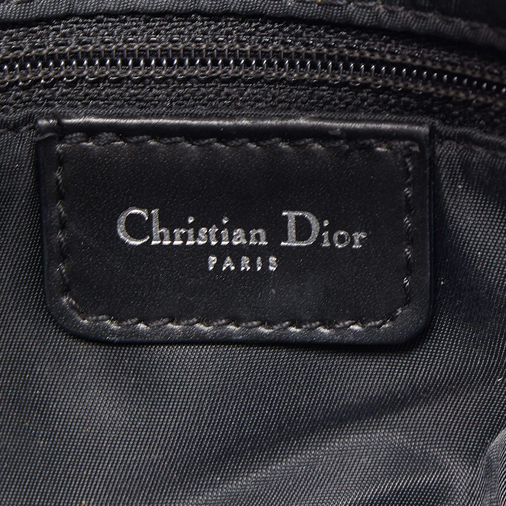 Dior Black Oblique Canvas and Leather Saddle Bag 8