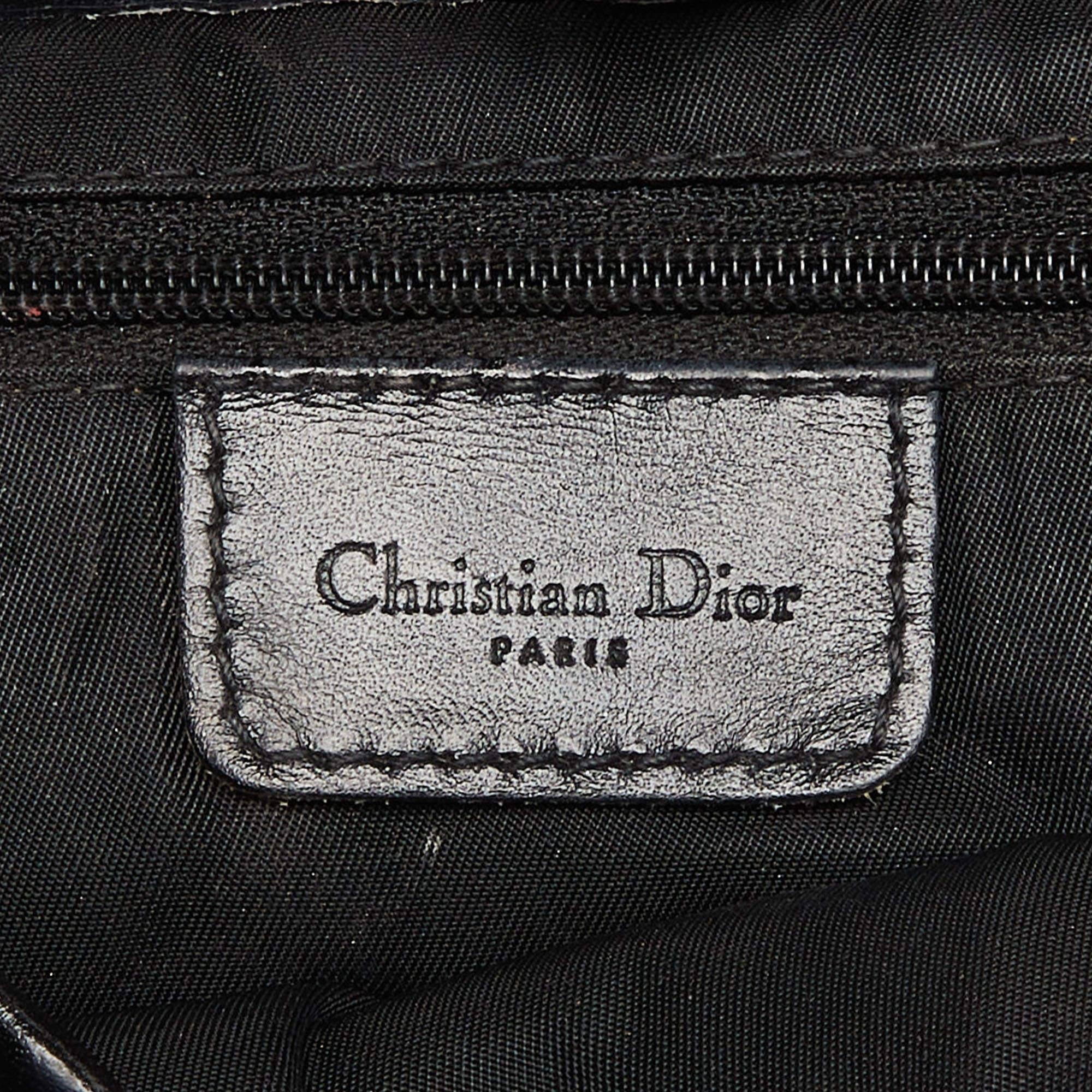 Dior Black Oblique Canvas and Leather Saddle Bag 5