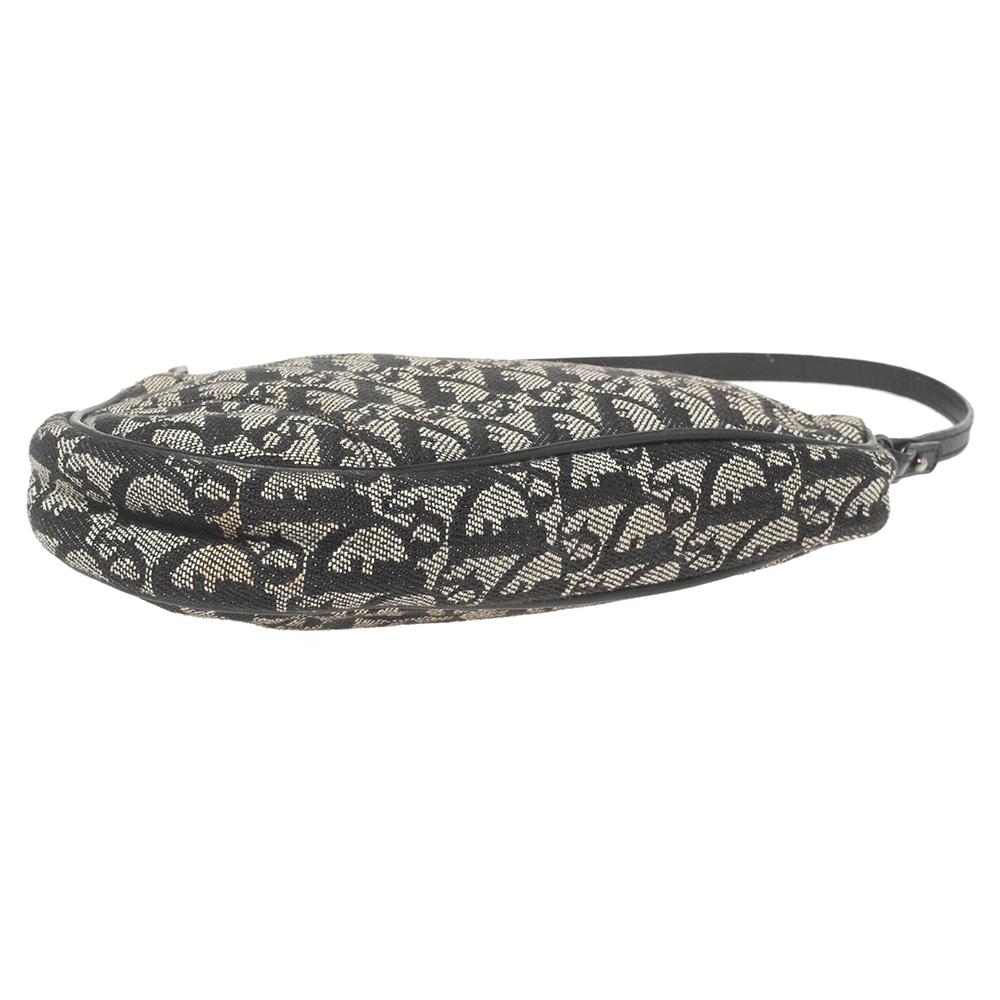 Dior Black Oblique Canvas and Leather Saddle Pochette Bag 1