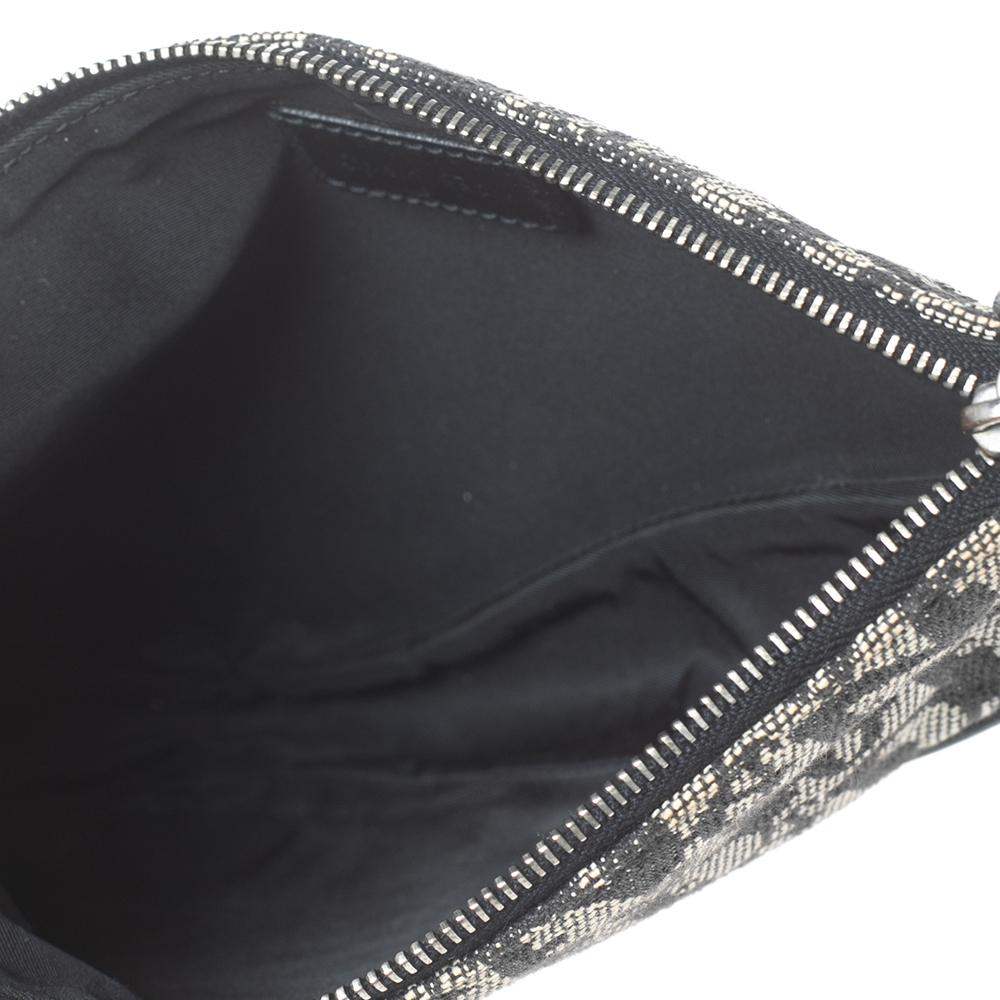 Dior Black Oblique Canvas and Leather Saddle Pochette Bag 2