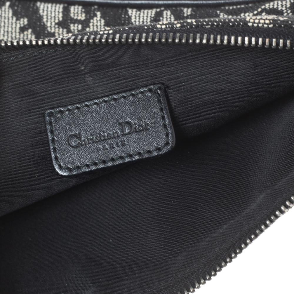 Dior Black Oblique Canvas and Leather Saddle Pochette Bag 4