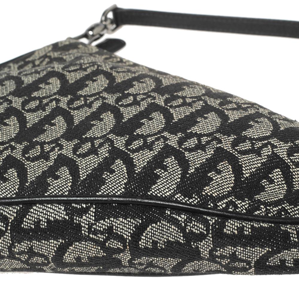 Dior Black Oblique Canvas and Leather Saddle Pochette Bag 5