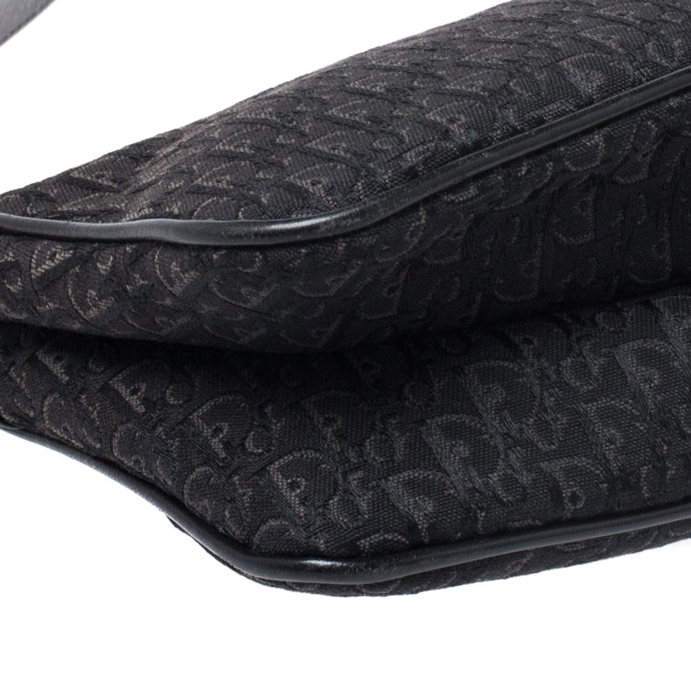 Dior Black Oblique Canvas and Leather Shoulder Bags 6