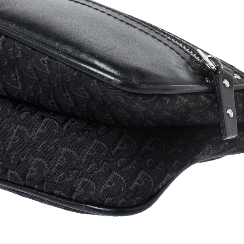 Dior Black Oblique Canvas and Leather Shoulder Bags 3