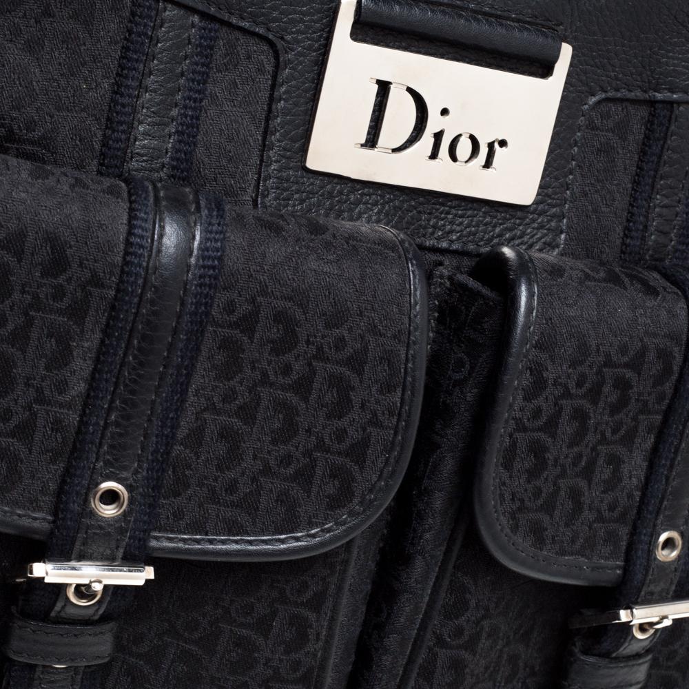 Dior Black Oblique Canvas and Leather Street Chic Tote 7