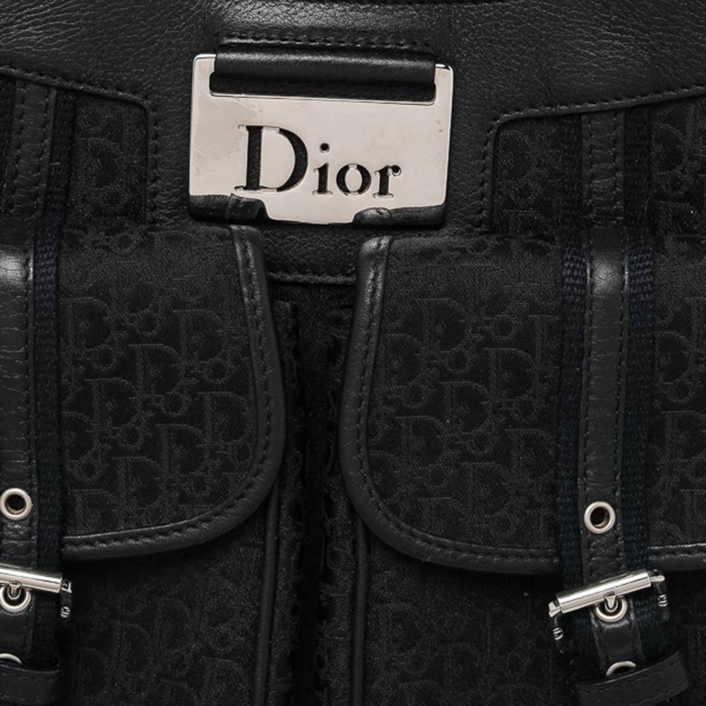 Dior Black Oblique Canvas and Leather Street Chic Tote 5