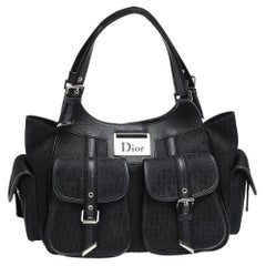 Dior Black Oblique Canvas And Leather Street Chic Tote