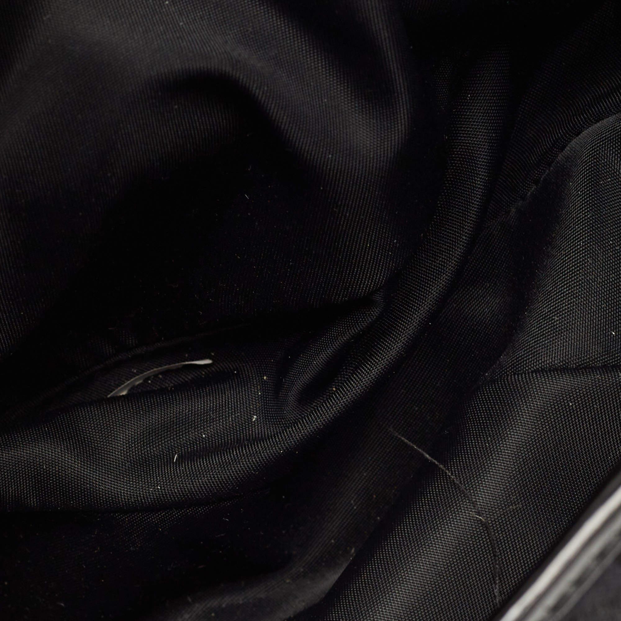 Dior Black Oblique Canvas and Patent Leather Saddle Bag 8