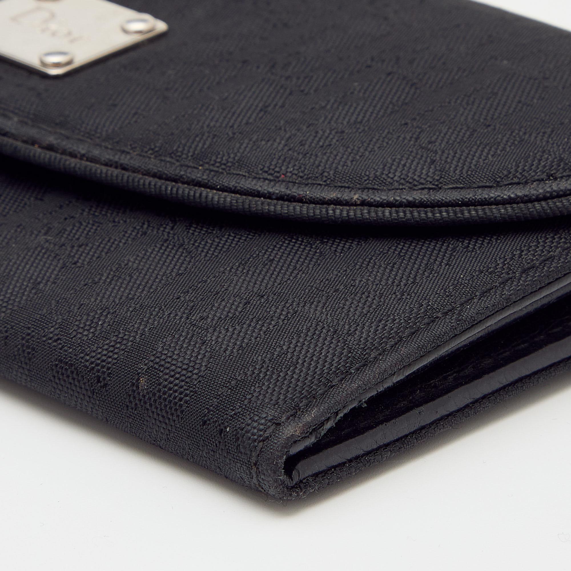 Dior Black Oblique Canvas Continental Wallet 1