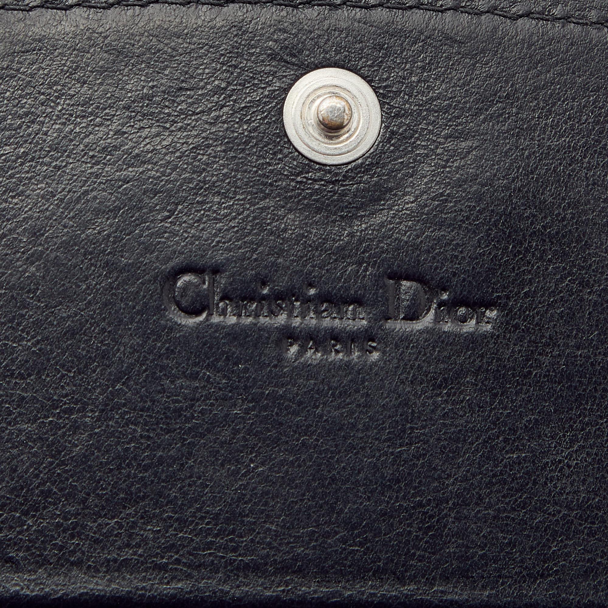 Dior Black Oblique Canvas Continental Wallet 1