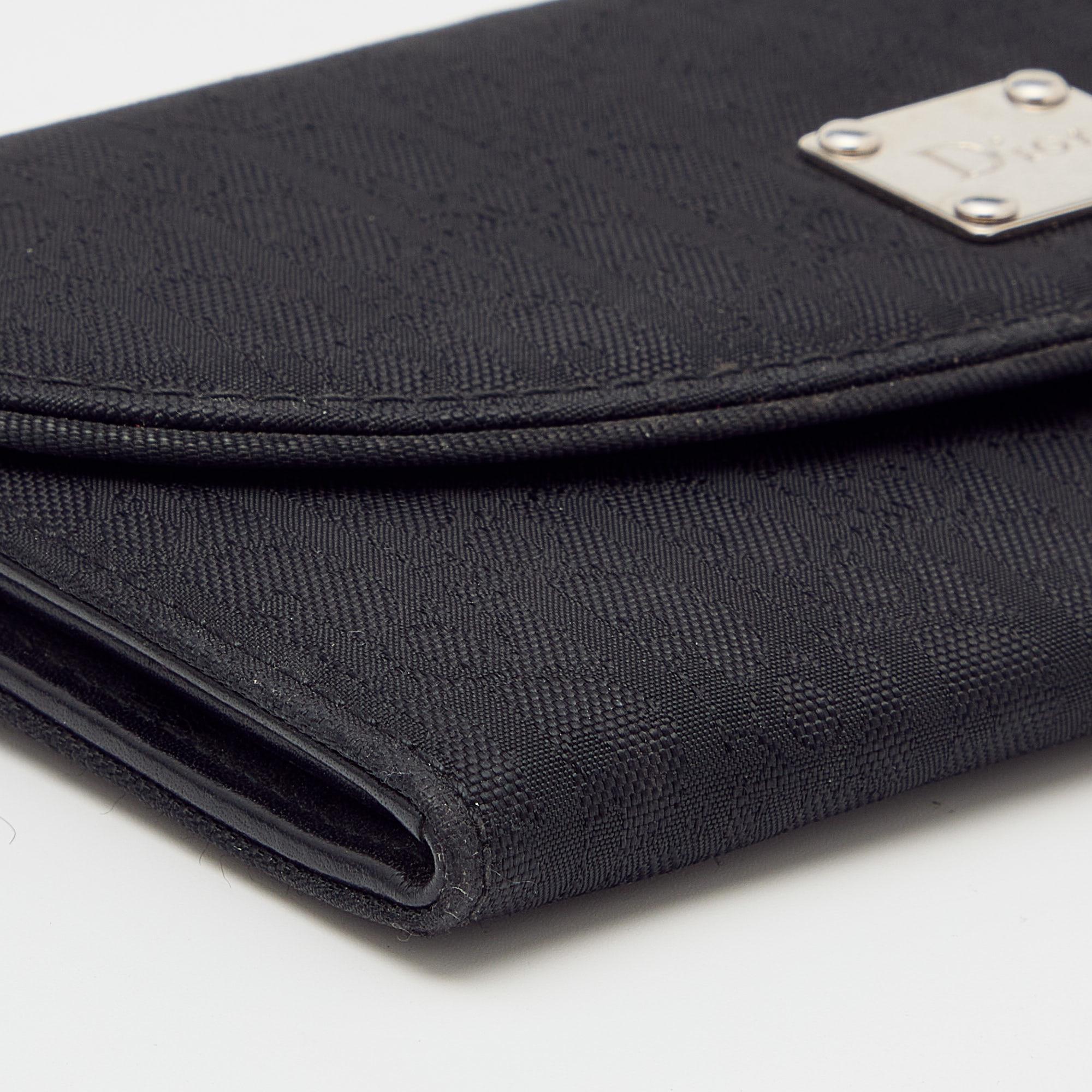 Dior Black Oblique Canvas Continental Wallet 2
