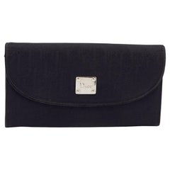 Dior - Portefeuille continental en toile oblique noire