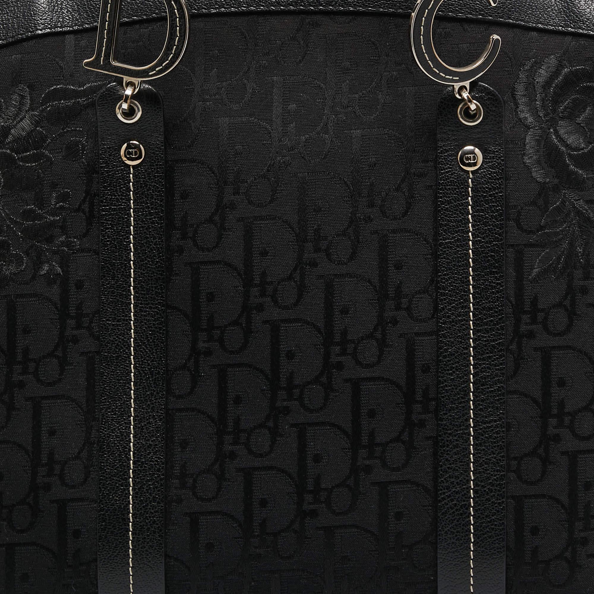 Dior Black Oblique Canvas Trotter Tote Bag 6